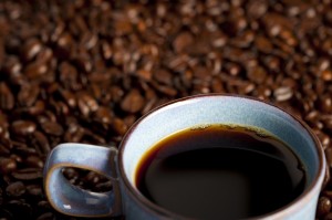 Kaffekop og kaffebønner