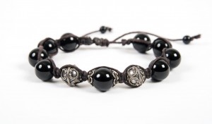 Shamballa smykke som sort armbånd